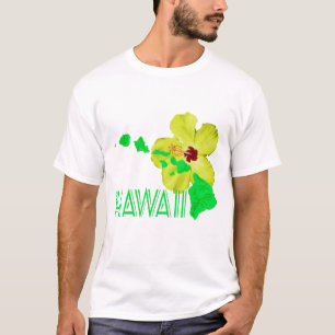 T-shirt Fleur d'Hibiscus jaune des îles Hawaii