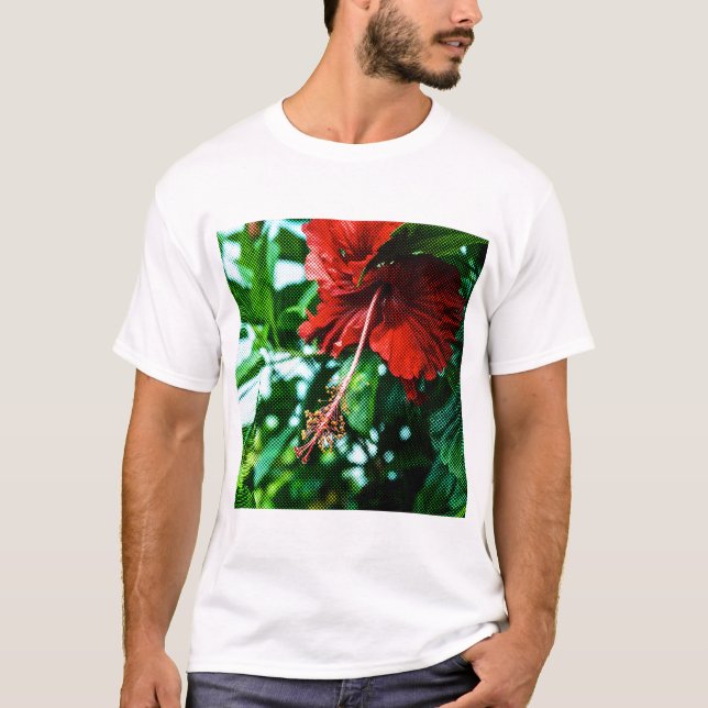 T-shirt Fleur d'Hibiscus rouge (Devant)