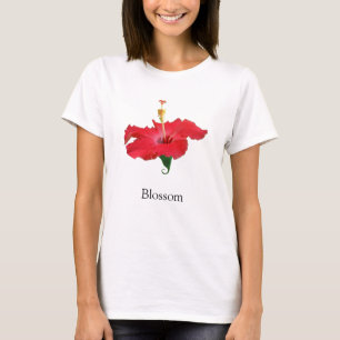 T-shirt Fleur d'Hibiscus rouge tropical