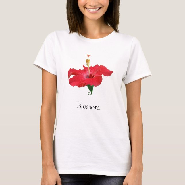 T-shirt Fleur d'Hibiscus rouge tropical (Devant)