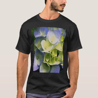 T-shirt Fleur d'hortensia Botanique Fleurons Bleus