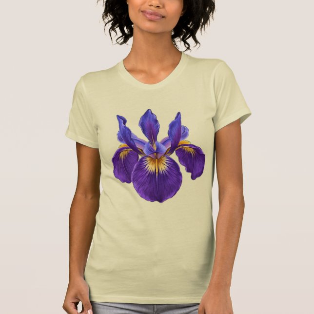 T-Shirt Fleur d'Iris Violet Aquarelle  (Devant)