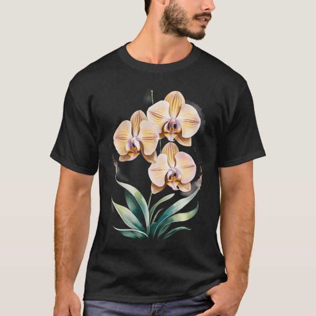 T-shirt Fleur d'orchidée jaune (Devant)