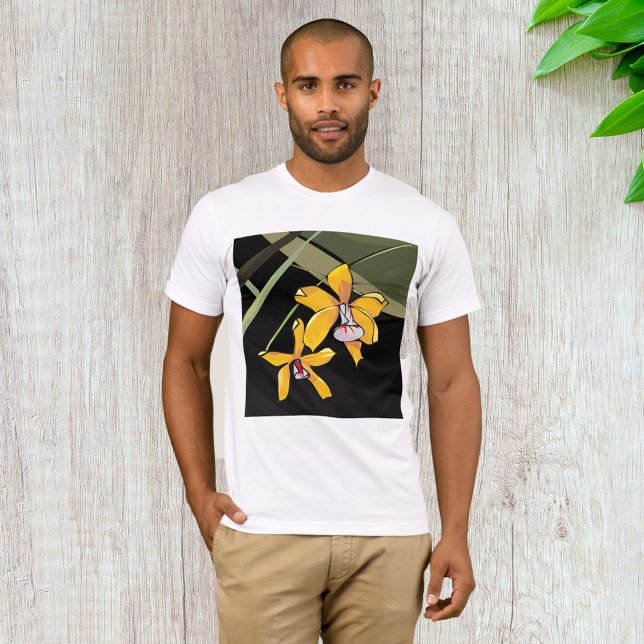 T-shirt Fleur d'orchidée jaune Botanique Tropicale (Créateur téléchargé)