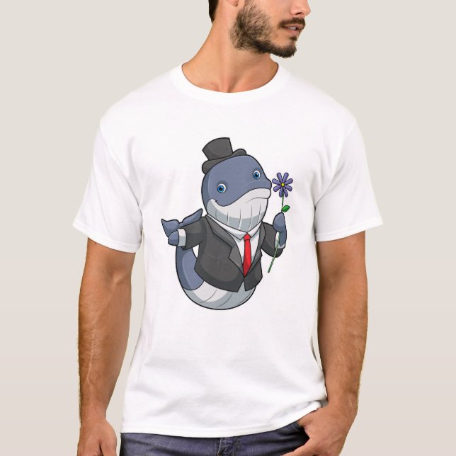 T-shirt Fleur du marié de mariage de baleine (Devant)