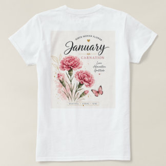 T-shirt Fleur du mois de naissance de janvier Carnation Fl