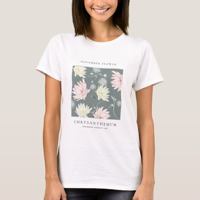 T-shirt fleur du mois de naissance Novembre (Devant)