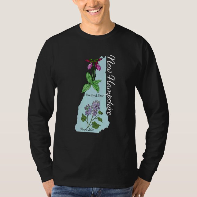 T-shirt Fleur du New Hampshire Lilac violet & Lady's rose (Devant)