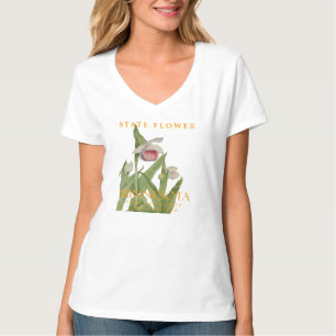 T-shirt Fleur du territoire du Minnesota Orchidée rose et