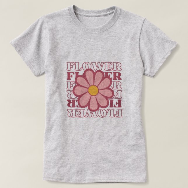 T-Shirt Fleur Esthétique Rétro. (Design devant)
