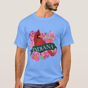 T-shirt Fleur et oiseau de l'État de l'Indiana