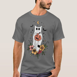 T-shirt Fleur Fantôme Floral Halloween Saison Éffrayante F