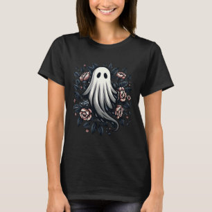 T-shirt Fleur Fantôme Imprimer Halloween Vintage