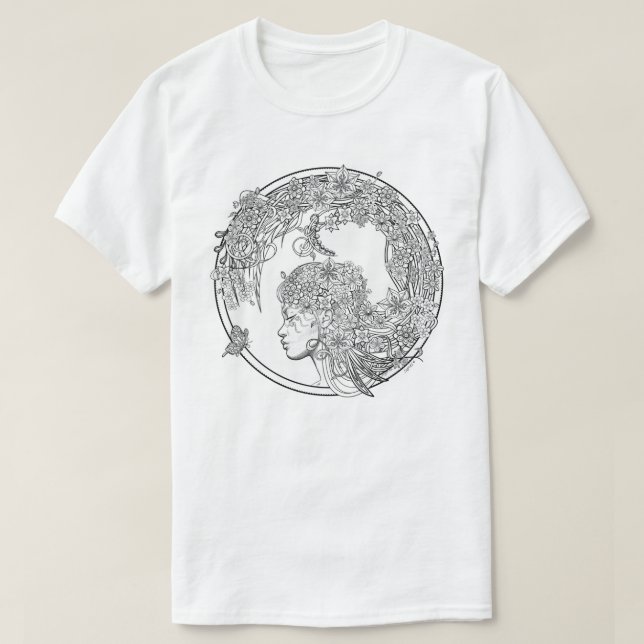 T-shirt Fleur féerique : Coloration adulte de (Design devant)