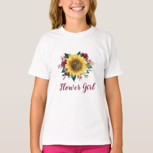 T-shirt Fleur Fille Mariage de tournesol Floral