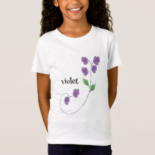 T-Shirt Fleur Fille Violet