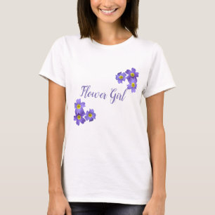 T-shirt Fleur Fille Violet Fleurs