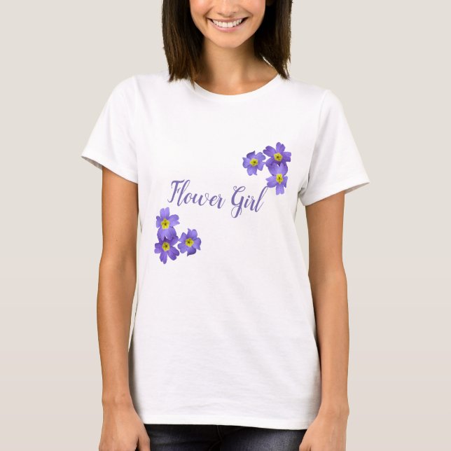 T-shirt Fleur Fille Violet Fleurs (Devant)