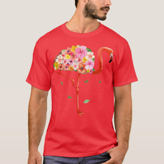 T-shirt Fleur Flamant rose pour femmes filles garçons garç