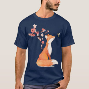 T-shirt Fleur Fleur De Cerisier Et De Colibri