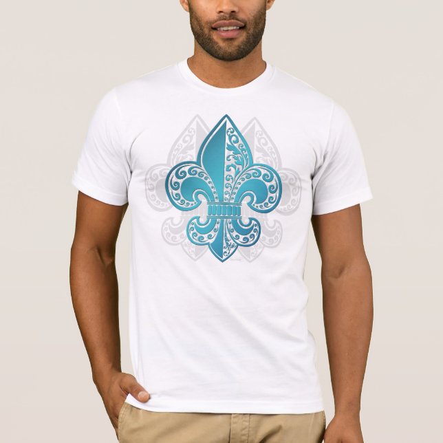 T-shirt Fleur floral bleu #3 (Devant)