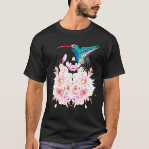 T-shirt Fleur Florale De Colibri Et Colibri Volant