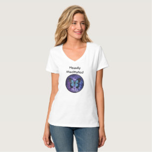 T-shirt Fleur fortement méditée de W de papillon de bleu