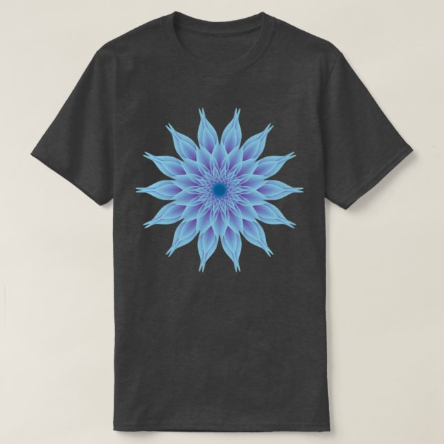 T-shirt Fleur fractale bleue (Design devant)