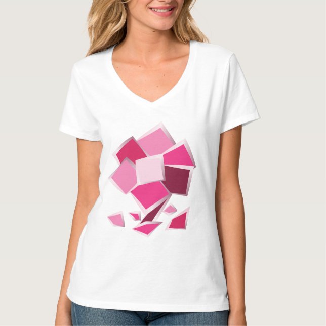T-shirt Fleur fuchsia Abstraite (Devant)