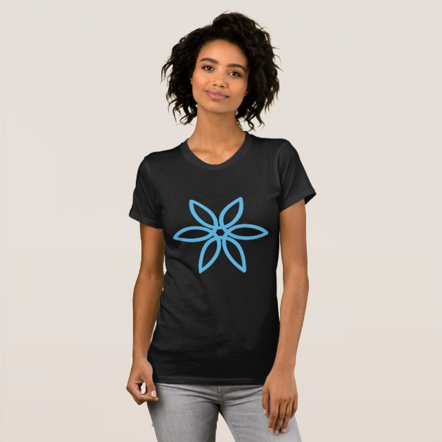 T-shirt Fleur géométrique 02 - bleu ciel (Devant entier)