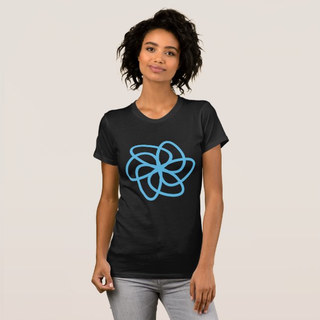T-shirt Fleur géométrique 04 - bleu ciel (Devant entier)