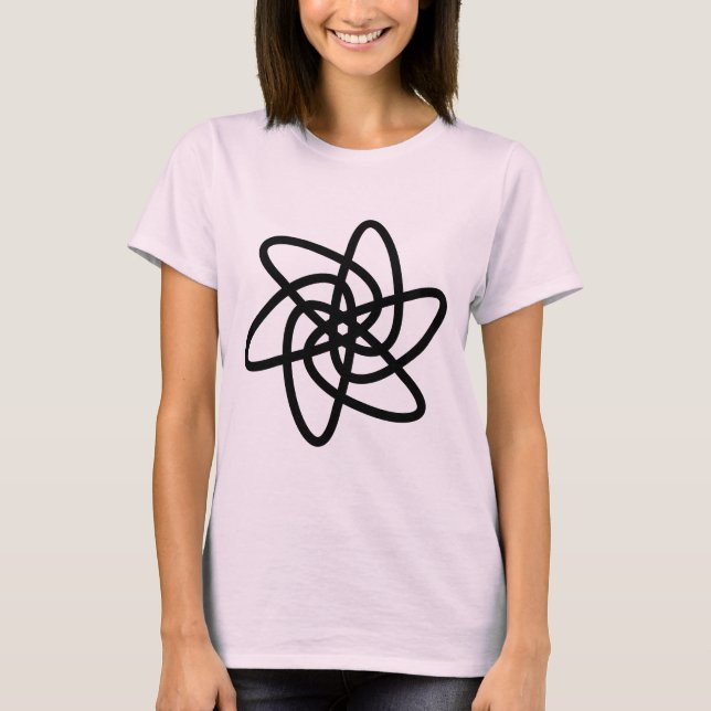 T-shirt Fleur géométrique 05 - Noir (Devant)