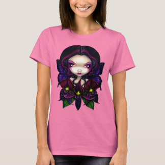 T-shirt Fleur gothique Fée Orchidée Noire Chemise
