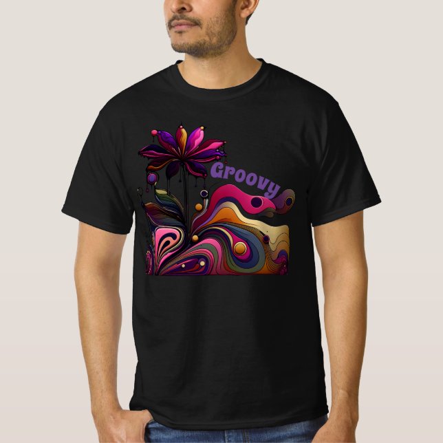 T-shirt Fleur Groovy pour Hommes (Devant)