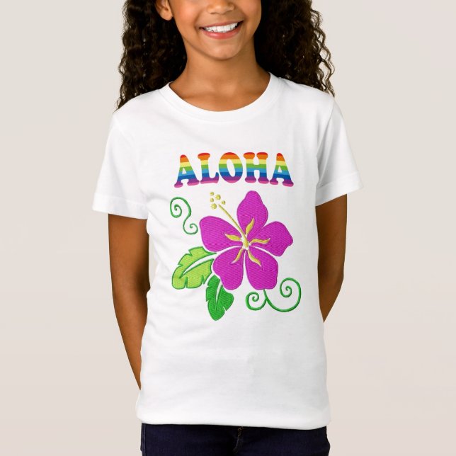 T-shirt Fleur Hibiscus Hawaiian Girls (Devant)
