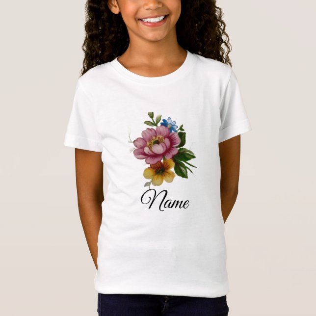 T-Shirt Fleur inspirée de la porcelaine  (Devant)