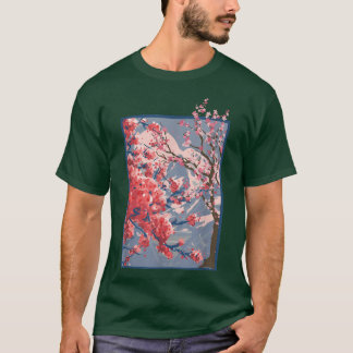 T-shirt Fleur japonaise de montagne rose Sakura Arbre ceri
