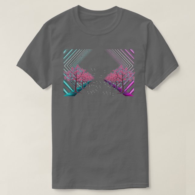 T-shirt Fleur japonaise des années 80 Sakura Tree Vaporwav (Design devant)
