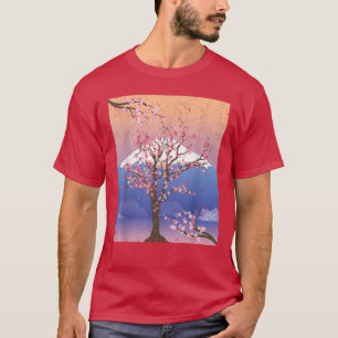 T-shirt Fleur japonaise rose Sakura Tree Cherche de montag