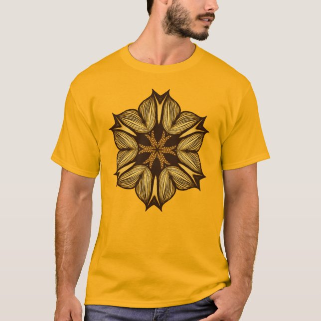 T-shirt Fleur Jaune Abstraite (Devant)