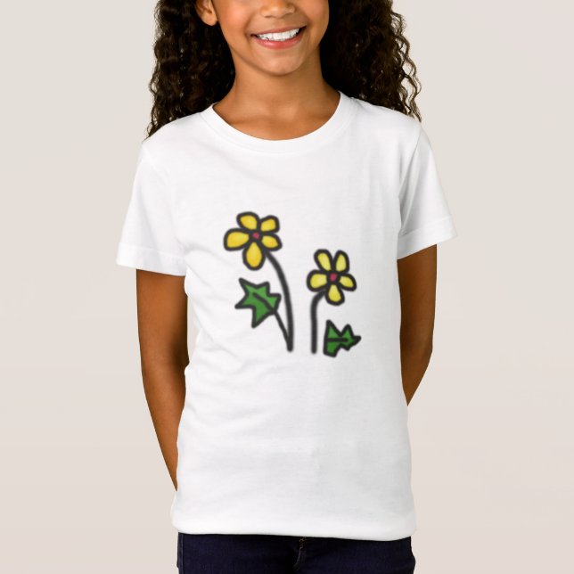 T-Shirt Fleur jaune doux (Devant)