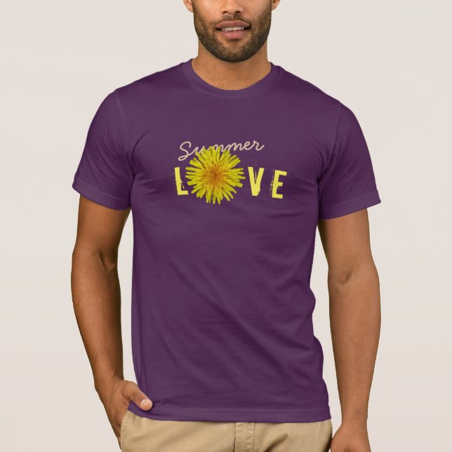 T-shirt Fleur jaune heureuse d'amour d'été toutes les (Devant)