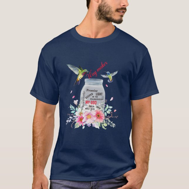 T-shirt Fleur Jésus Fleur Foi Colibri Foi Chrétien Chemin  (Devant)