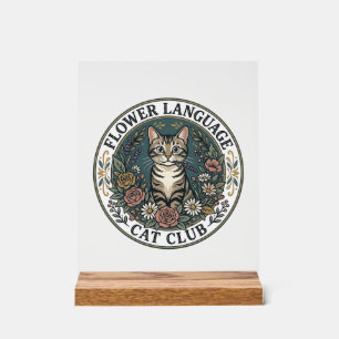 T-shirt Fleur Langage Chat Graphique - Fleur L