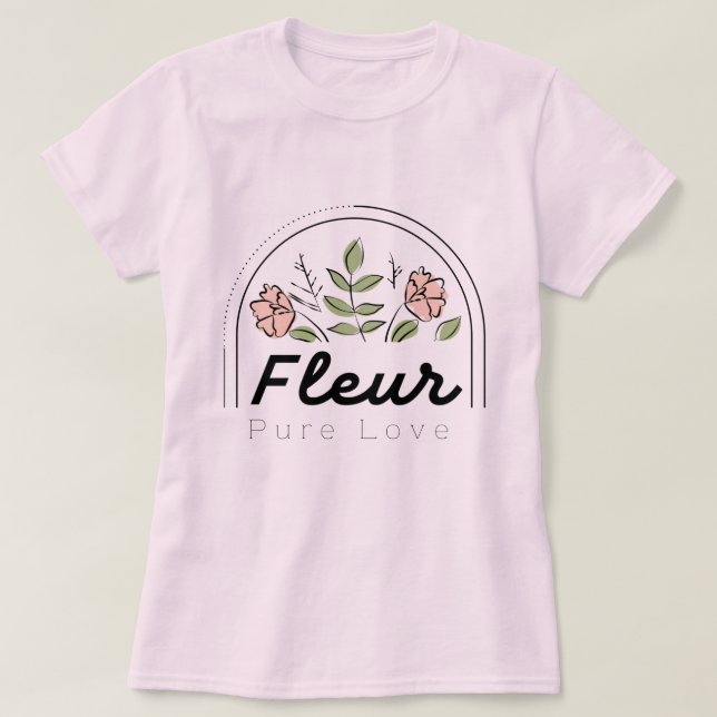 T-shirt Fleur – Logo Floral Pure Love (Design devant)