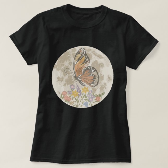 T-shirt Fleur Lunaire Fantaisiste (Design devant)