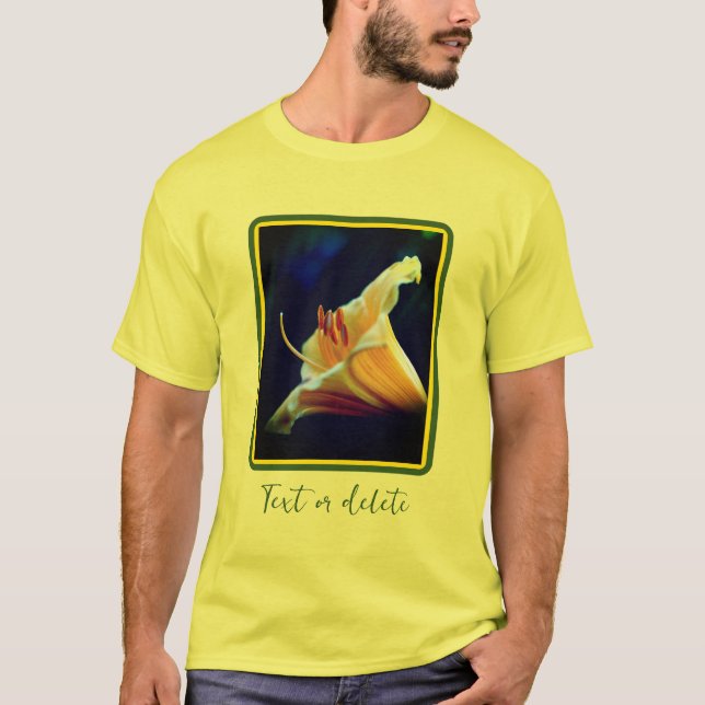 T-shirt Fleur Lys Jaune Intense Personnalisée (Devant)