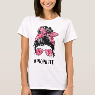T-shirt Fleur Maman Vie Messeuse Bun Lunettes de soleil Ch