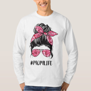 T-shirt Fleur Maman Vie Messeuse Bun Lunettes de soleil Ch