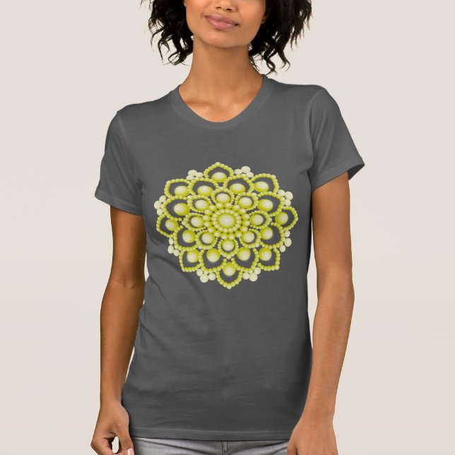 T-shirt Fleur Mandala jaune (Devant)